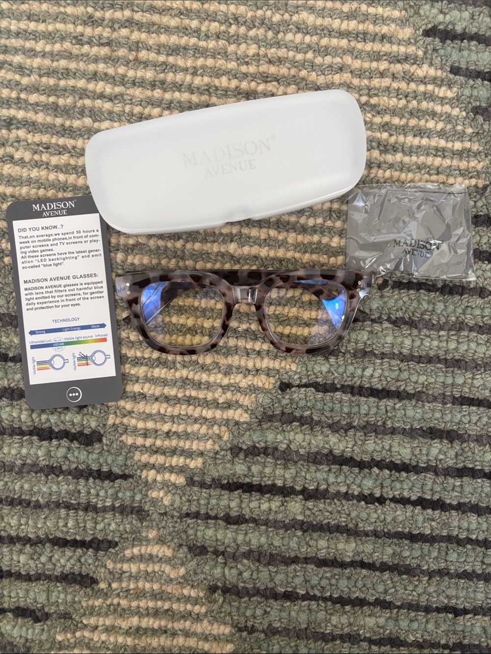 Madison Avenue Women’s Tortoiseshell Blue-Light  Glasses